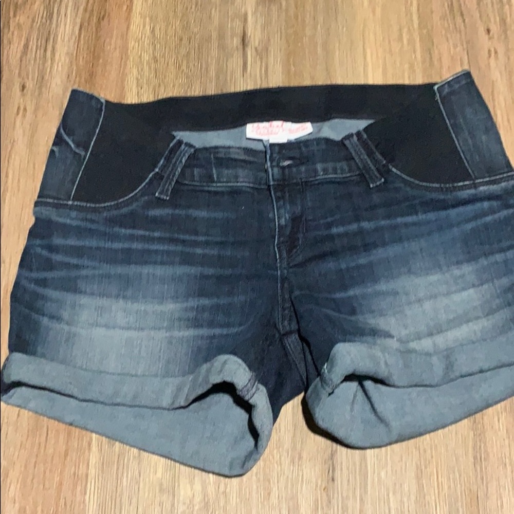 Maternity jean shorts